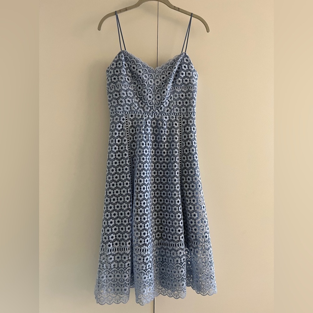 Jcrew Eyelet Midi Dress in Light Blue - Size 0